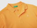 Benetton, Slim Fit Polo in 100% Organic Cotton, Size S, Yellow, Kids