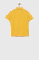 Benetton, Slim Fit Polo in 100% Organic Cotton, Size XL, Yellow, Kids