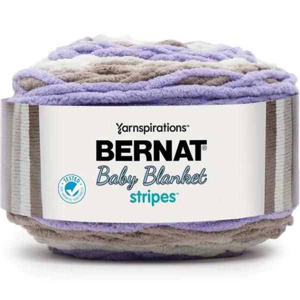 Bernat Baby Blanket Stripes -300g Yarn - Mulberry Bush