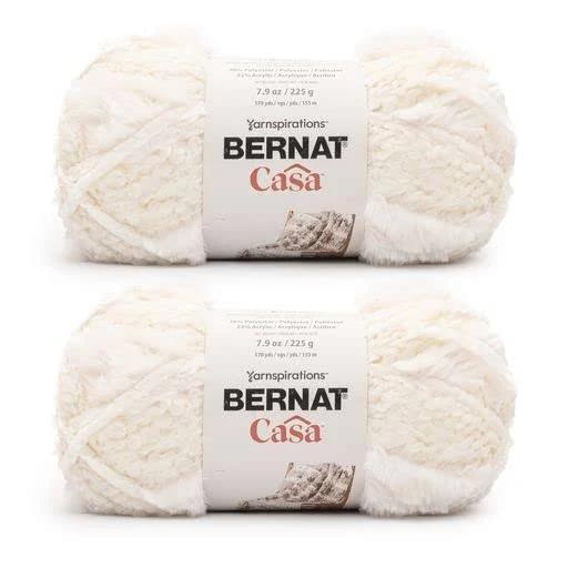 Bernat Casa Cream 2 Pack of 226g/8oz-Polyester-6 Super Bulky-Knitting/Crochet Yarn