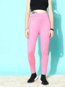 Berrylush Women Pink Solid High Waisted Sports Tights 12