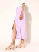Berrylush Women Purple & White Abstract Printed Flared A-Line Midi Skirt 12
