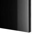 BESTÅ Shelf Unit with Door, Black-brown/Selsviken high-gloss/black