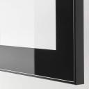 BESTÅ Wall-mounted Cabinet Combination, Black-brown/Glassvik Black