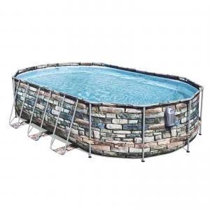 Bestway Above Ground Swimming Pool W. Jet - 6.1 x 3.66 x 1.22m - Oval - Cartridge Filter Pump