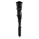 BEYOND-3028 Black Stretch Patent Thigh High Boots 8