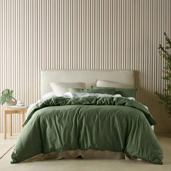 Bianca Bedding Acacia Olive Quilt Cover Set Super King