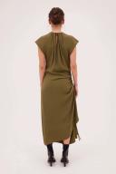 Bianca Spender Olive Crepe Satin Crosby Dress 3 Olive AU518610