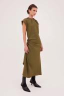 Bianca Spender Olive Crepe Satin Crosby Dress 3 Olive AU518610