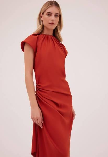 Bianca Spender Rust Satin Crosby Dress | Showroom-X 1 / Rust