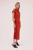Bianca Spender Rust Satin Crosby Dress | Showroom-X 3 / Rust