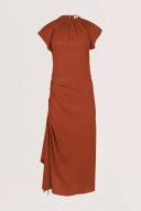 Bianca Spender Rust Satin Crosby Dress | Showroom-X 3 / Rust