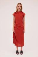 Bianca Spender Rust Satin Crosby Dress | Showroom-X 3 / Rust