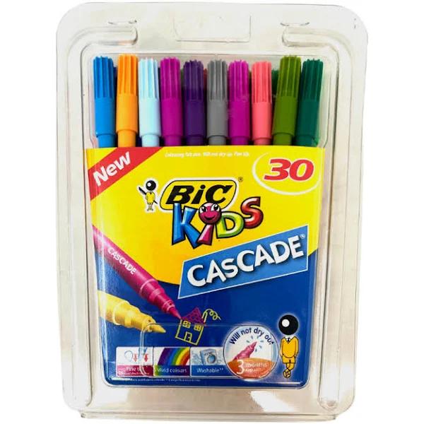 Bic: Kids Cascade Felt Tip Colouring Pens - Pack of 30