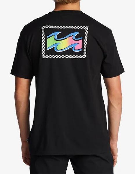 Billabong Men's Crayon Wave Short Sleeve Tee Shirt - Black XXL | Cotton - Swimoutlet.com