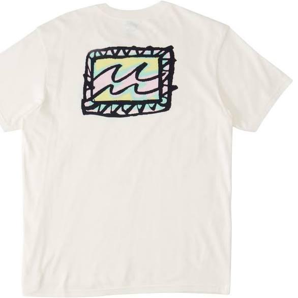 Billabong Men's Crayon Wave Short Sleeve Tee Shirt - Off White XL | Cotton - Swimoutlet.com