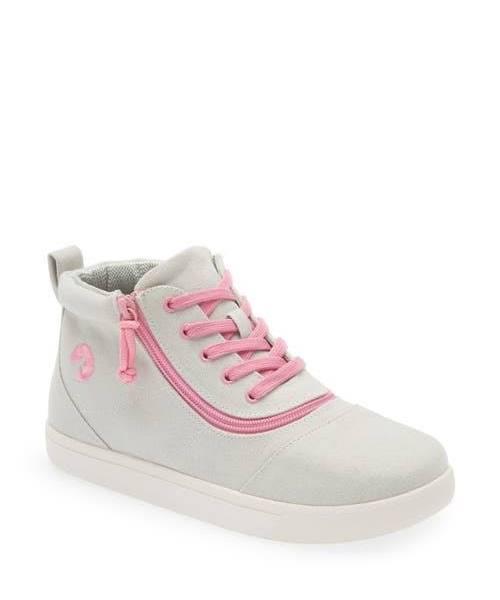 Billy Footwear Girl's Sneaker Gray & Pink Short-Wrap to The Floor Sneaker Little Kid 2 W