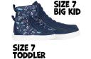 Billy Navy Space Classic Lace High Adaptive Shoes (Easy on/off) - Navy 9 Toddler Boys