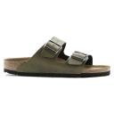 Birkenstock Arizona Birko-Flor Pull Up Olive Vegan Sandals