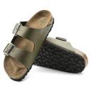 Birkenstock Arizona Birko-Flor Pull Up Olive Vegan Sandals