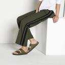 Birkenstock Arizona Birko-Flor Pull Up Olive Vegan Sandals