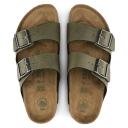 Birkenstock Arizona Birko-Flor Pull Up Olive Vegan Sandals