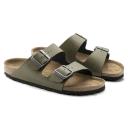 Birkenstock Arizona Birko-Flor Pull Up Olive Vegan Sandals