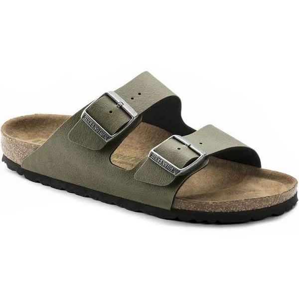 Birkenstock Arizona Birko-Flor Pull Up Olive Vegan Sandals