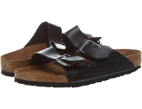 Birkenstock Arizona Black Amalfi Leather Soft Footbed, 40