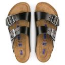 Birkenstock Arizona Black Amalfi Leather Soft Footbed, 45