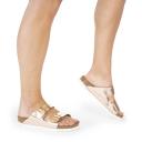Birkenstock Arizona Female Slides Metallic Copper 9