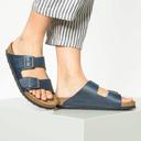 Birkenstock Arizona Oiled Leather Blue Soft Footbed Sandals