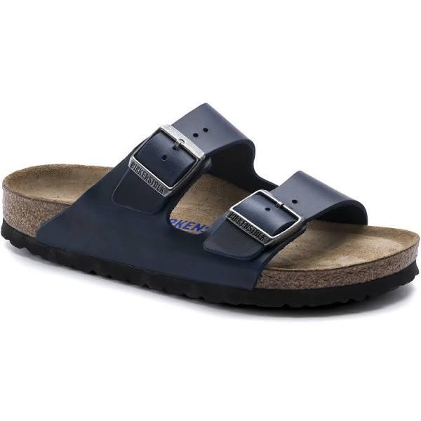 Birkenstock Arizona Oiled Leather Blue Soft Footbed Sandals