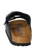 Birkenstock Arizona Oiled Leather Blue Two-Strap Sandals