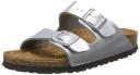 Birkenstock Arizona Soft Footbed Sandal, 41 / Silver Birko Flor