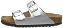 Birkenstock Arizona Soft Footbed Sandal, 41 / Silver Birko Flor