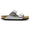 Birkenstock Arizona Soft Footbed Sandal, 41 / Silver Birko Flor