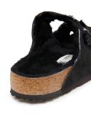 Birkenstock Arizona Suede Shearling Black Sandals