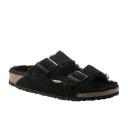 Birkenstock Arizona Suede Shearling Black Sandals