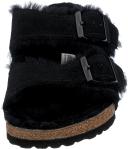 Birkenstock Arizona Suede Shearling Black Sandals