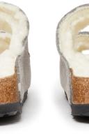 Birkenstock Arizona Suede Shearling Stone Coin Sandals