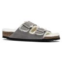 Birkenstock Arizona Suede Shearling Stone Coin Sandals