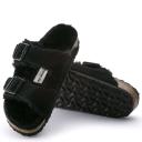 Birkenstock Black Shearling Arizona Sandals