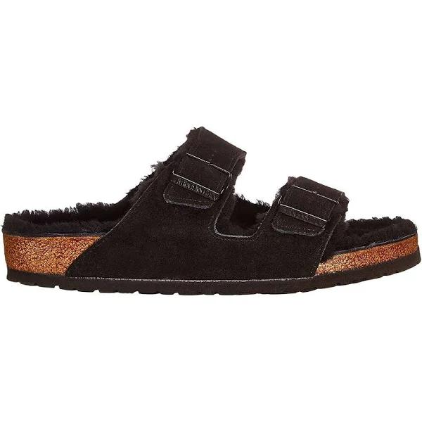 Birkenstock Black Shearling Arizona Sandals