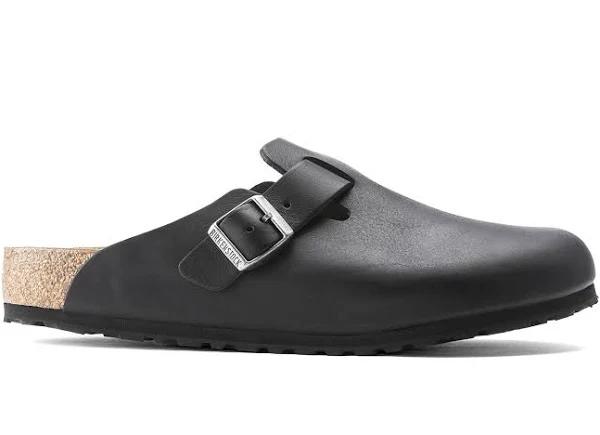 Birkenstock Boston Grip Leather Vintage Wood Black