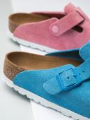 Birkenstock Boston in Sky Blue Suede, Size UK 5 | END. Clothing