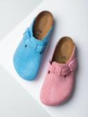 Birkenstock Boston in Sky Blue Suede, Size UK 5 | END. Clothing