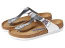 Birkenstock Gizeh Metallic Leather Sandal - Silver