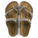 Birkenstock Mayari Birko Flor Nubuck Sandal in Stone