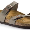 Birkenstock Mayari Birko Flor Nubuck Sandal in Stone